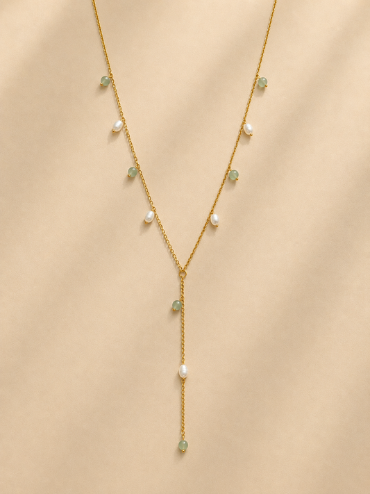 Sage lumière lariat necklace