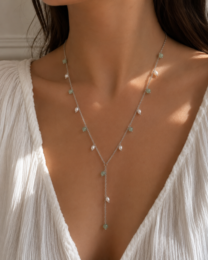 Sage lumière lariat necklace