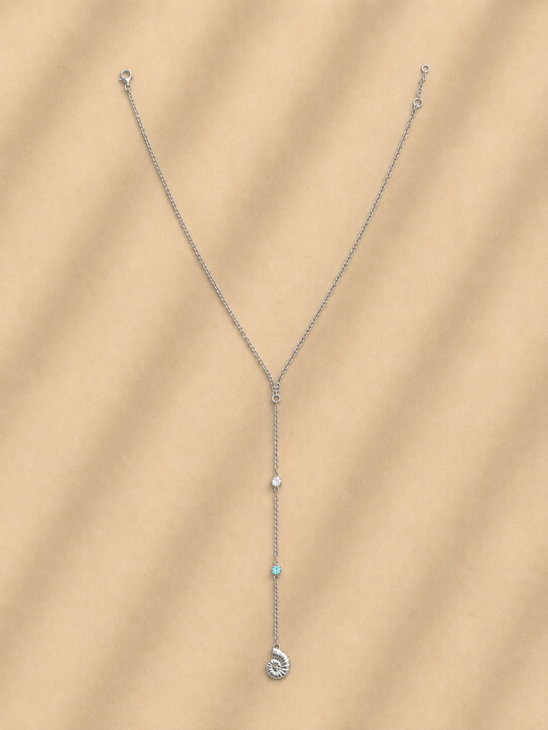 Shell charm drop lariat necklace