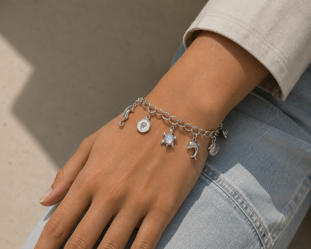 Statement charm bracelet